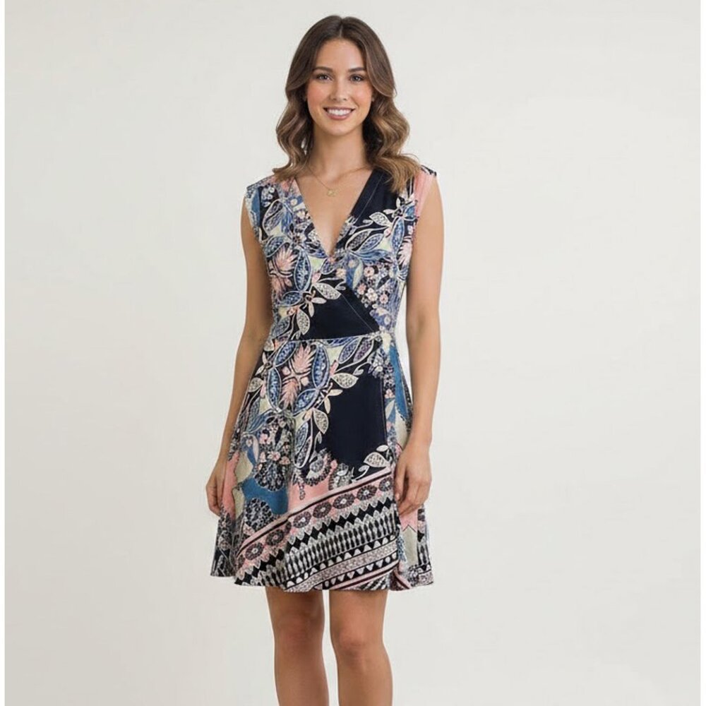 Yumi Kim Soho Mixer Silk Mini Wrap Dress Women's Small